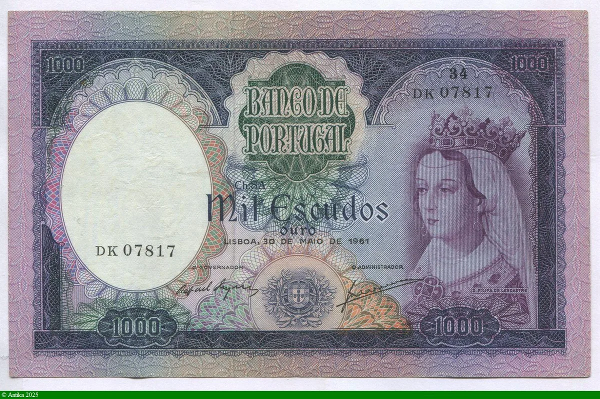 1000 Escudos Reine Filipa de Lancastre RARE