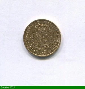 20 LIRE CHARLES FELIX Gênes 6,43 gr RARE 7436 ex