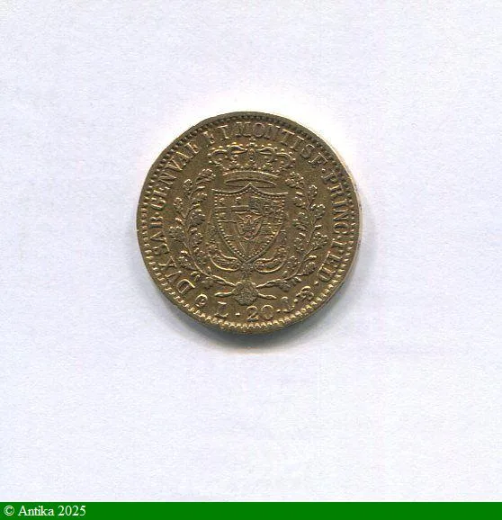 20 LIRE CHARLES FELIX Gênes 6,43 gr RARE 7436 ex