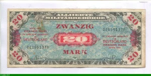 20 Mark Autorité militaire alliée Impression Américaine