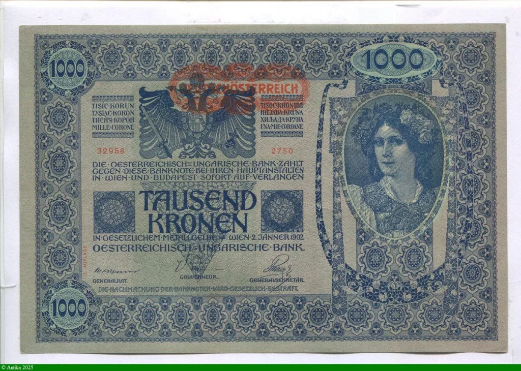 1000 Kronen Bleu Tampon rouge * *