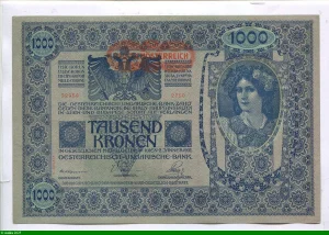 1000 Kronen Bleu Tampon rouge * *