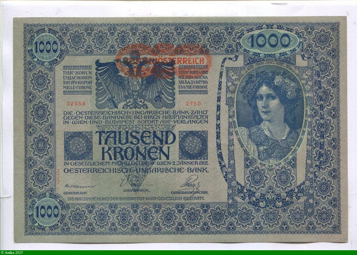 1000 Kronen Bleu Tampon rouge * *