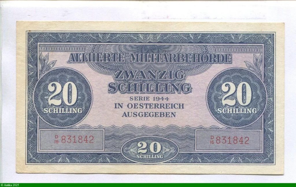 20 Schilling Bleu-Violet Allied Milatary Authority