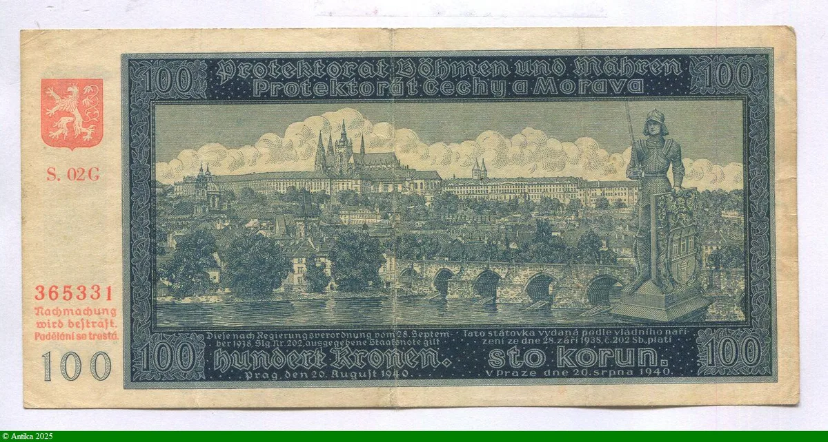 100 Korun Château & Charles Bridge