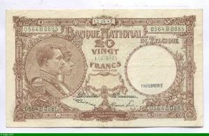 20 Francs Roi Albert & Reine Elizabeth