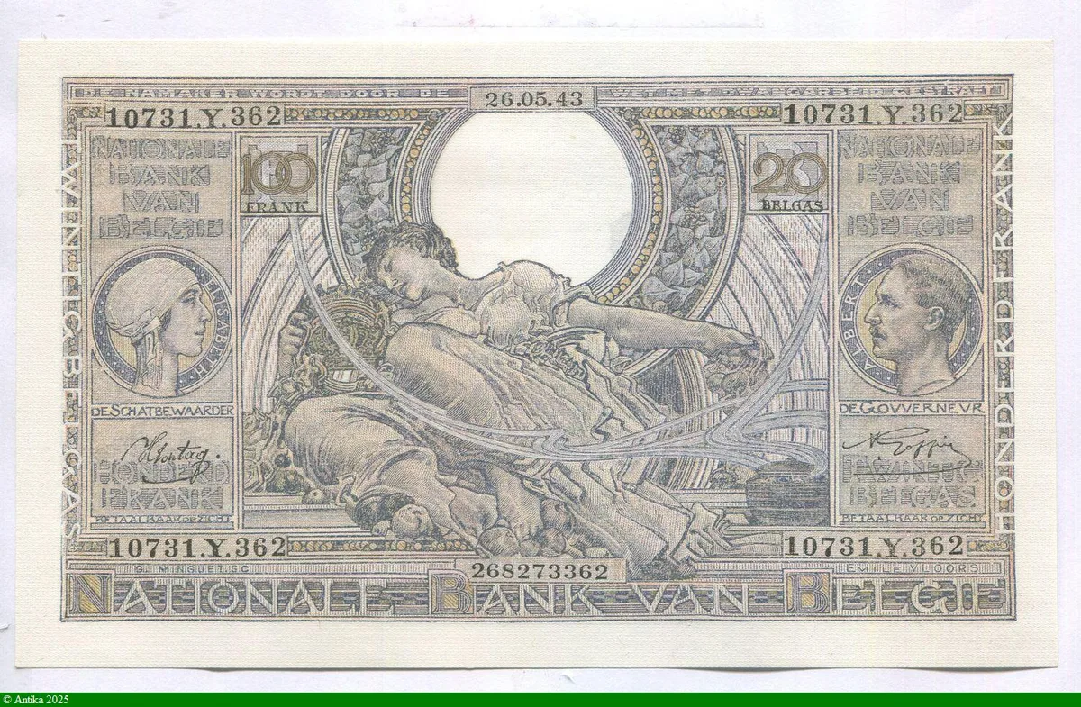 100 Francs Roi Albert & Reine Elizabeth