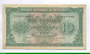 10 Francs/2 Belgas Vert