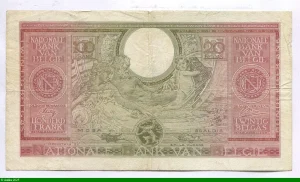 100 Francs/20 Belgas Rouge Roi Albert & Reine Elizabeth