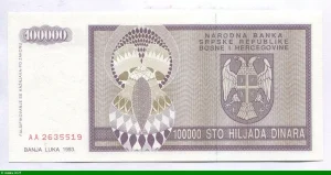 100000 Dinara Aigle Bicéphale