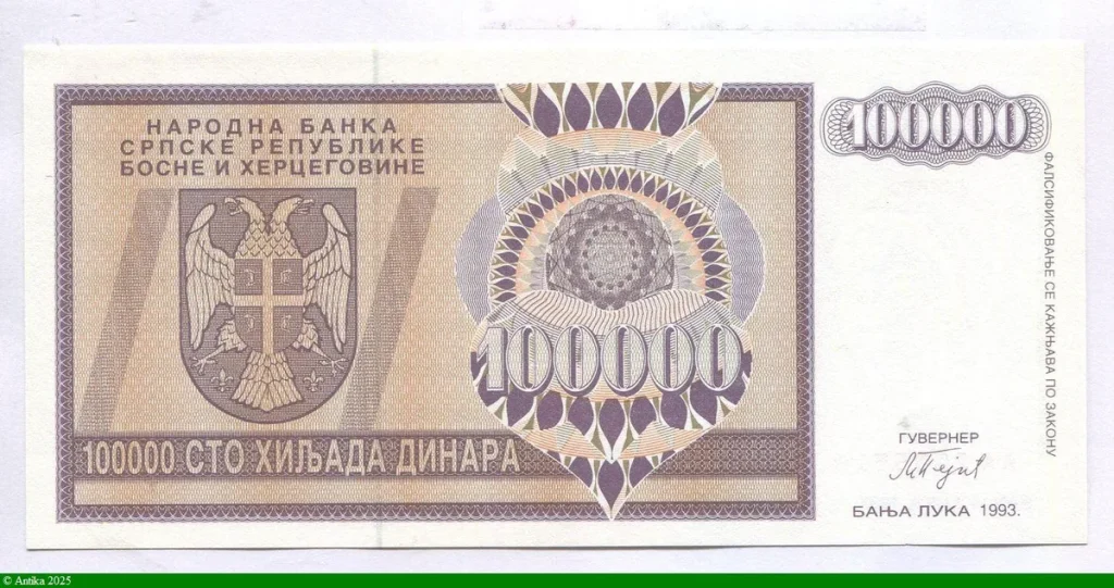 100000 Dinara Aigle Bicéphale
