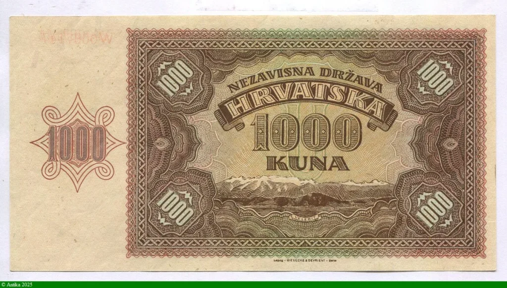1000 Kuna Portrait Paysanne