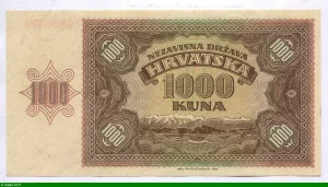 1000 Kuna Portrait Paysanne
