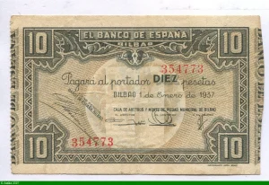 10 Pesetas Banco de Espana Bilbao