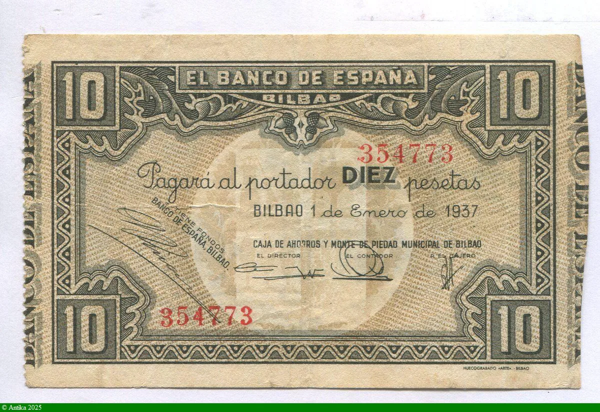 10 Pesetas Banco de Espana Bilbao