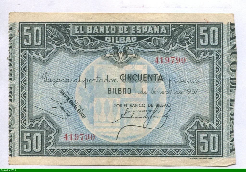 50 Pesetas Banco de Espana Bilbao