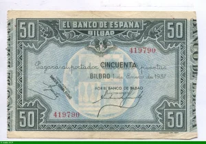 50 Pesetas Banco de Espana Bilbao