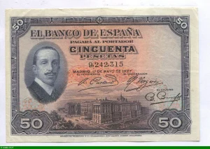 50 Pesetas Roi Alfonso XIII Un peu plus Rare PROMO