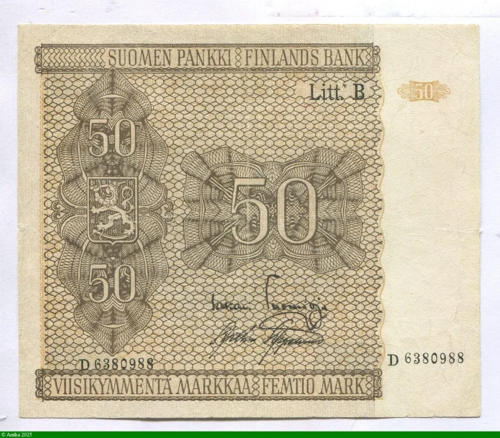50 Markkaa Litt B