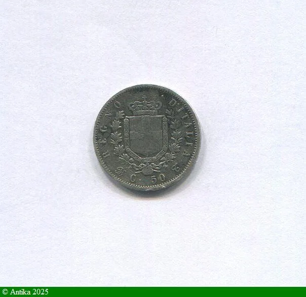 50 CENTIMES Argt Victor Emmanuel II Turin 2,44 gr RARETE