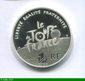 1 1/2 EURO ARGENT MONNAIE DE PARIS 100 ans Tour de France MONTAGNE