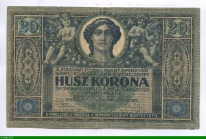 20 Korona Jeune femme & 2 Anges RARE