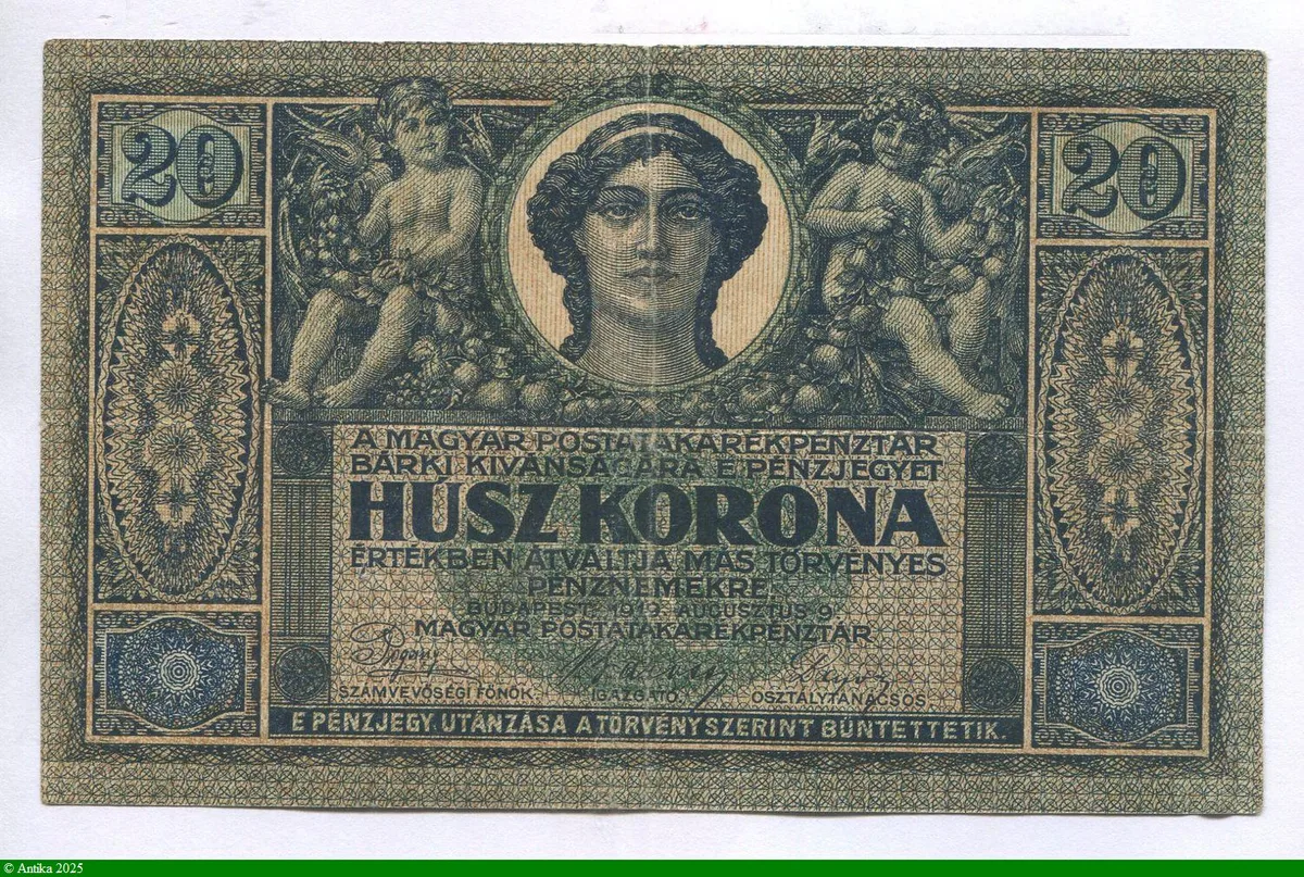 20 Korona Jeune femme & 2 Anges RARE