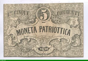 5 Lire Moneta Patriottica Venise RARE