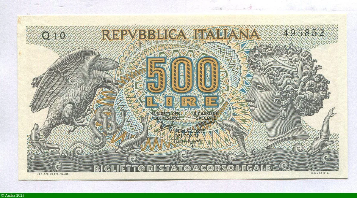 500 Lire Aréthuse Aigle & Serpent