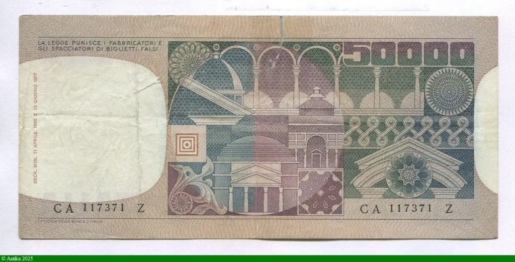 50000 Lire Portrait Jeune Femme PROMO