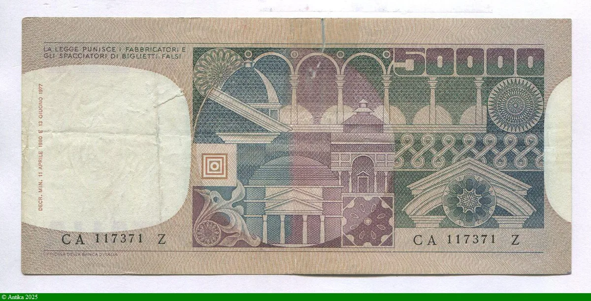 50000 Lire Portrait Jeune Femme PROMO