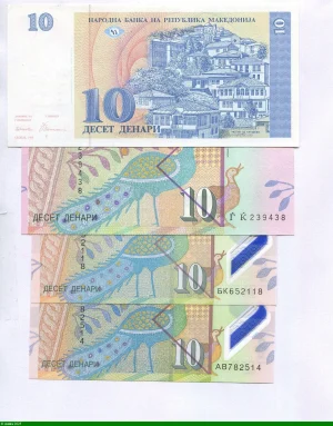 Lot de 4 Billets différent de 10 Dénari