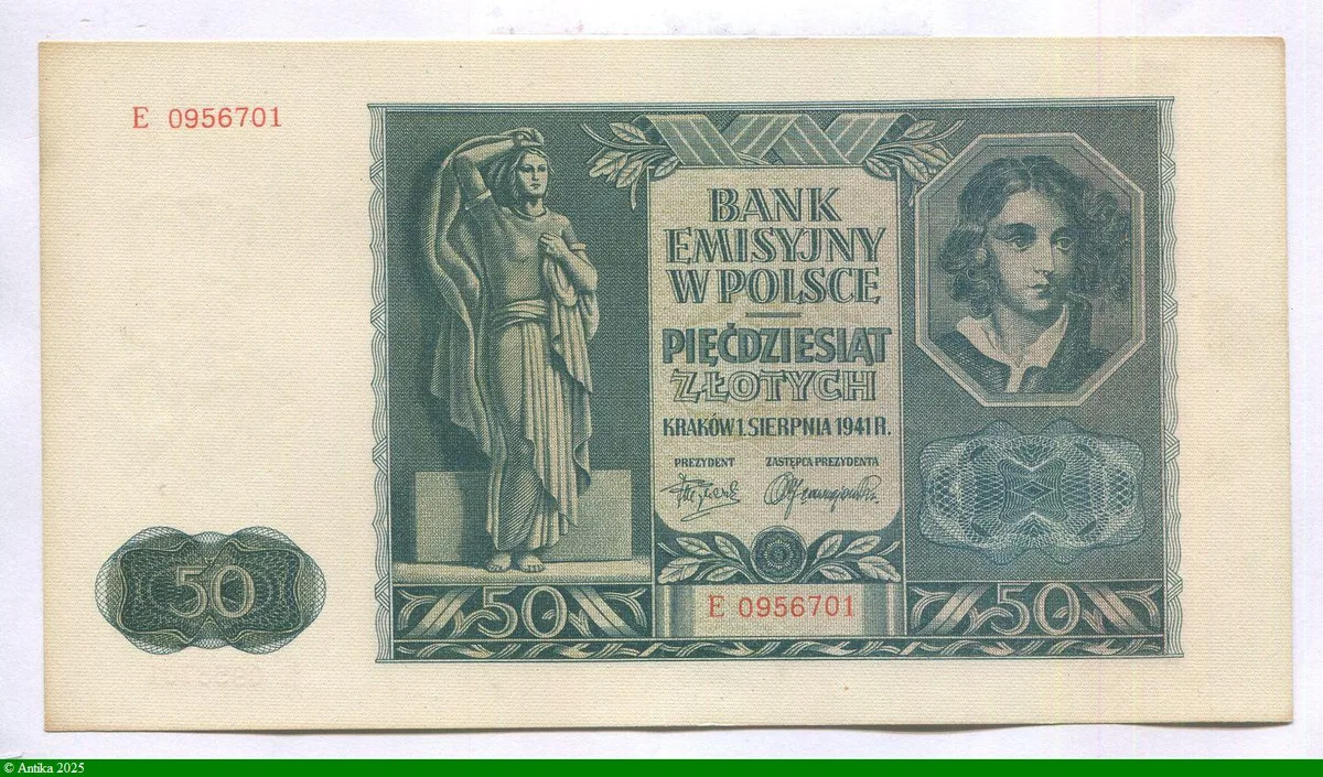 50 Zlotych Emília Plater & Allégorie féminine