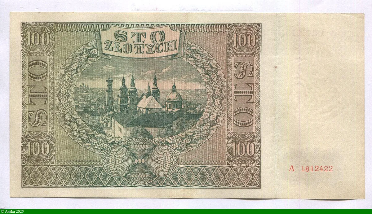 100 Zlotych Panorama de Lviv au centre