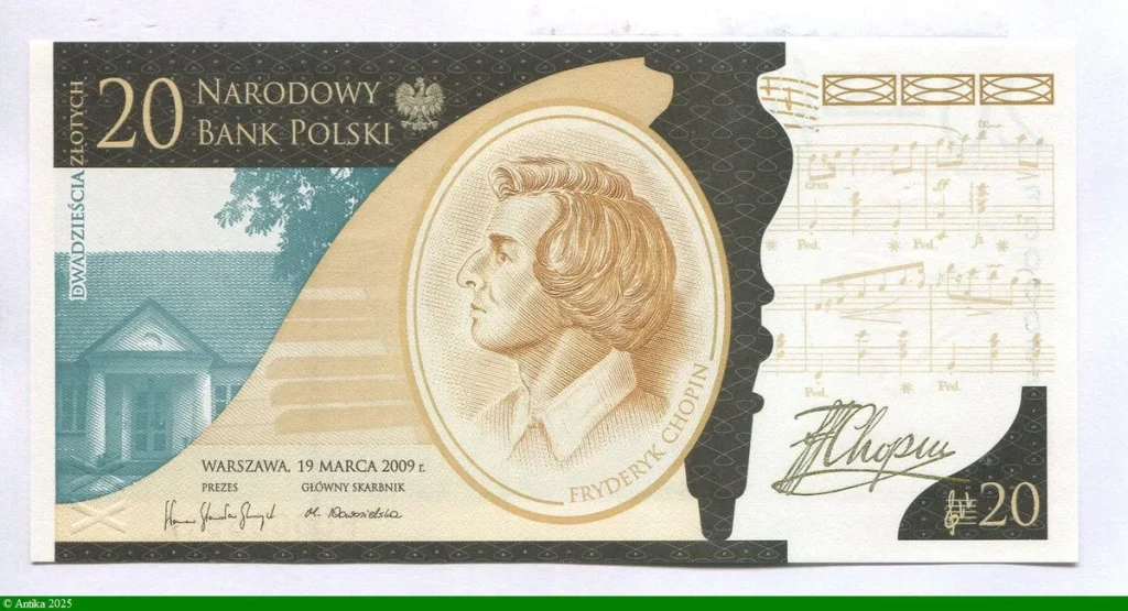 20 Zlotych Commémoratif Frédéric Chopin