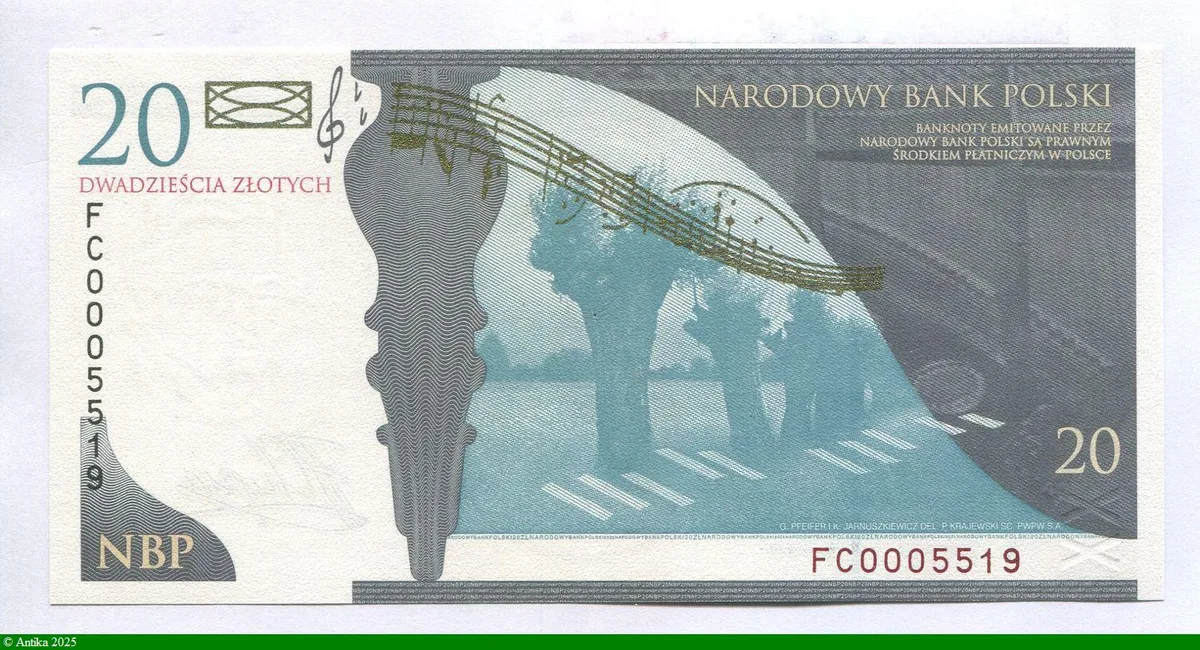 20 Zlotych Commémoratif Frédéric Chopin