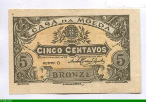 5 Centavos Casa da Moeda (Décret 5.4.1918)