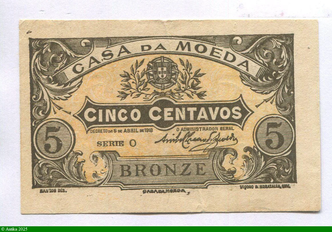 5 Centavos Casa da Moeda (Décret 5.4.1918)