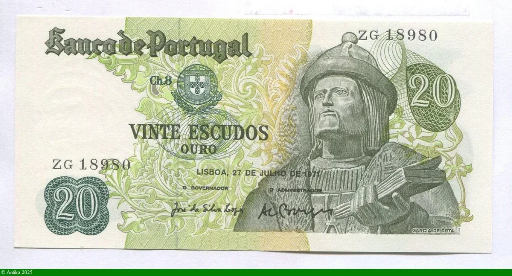 20 Escudos Garcia de Orta