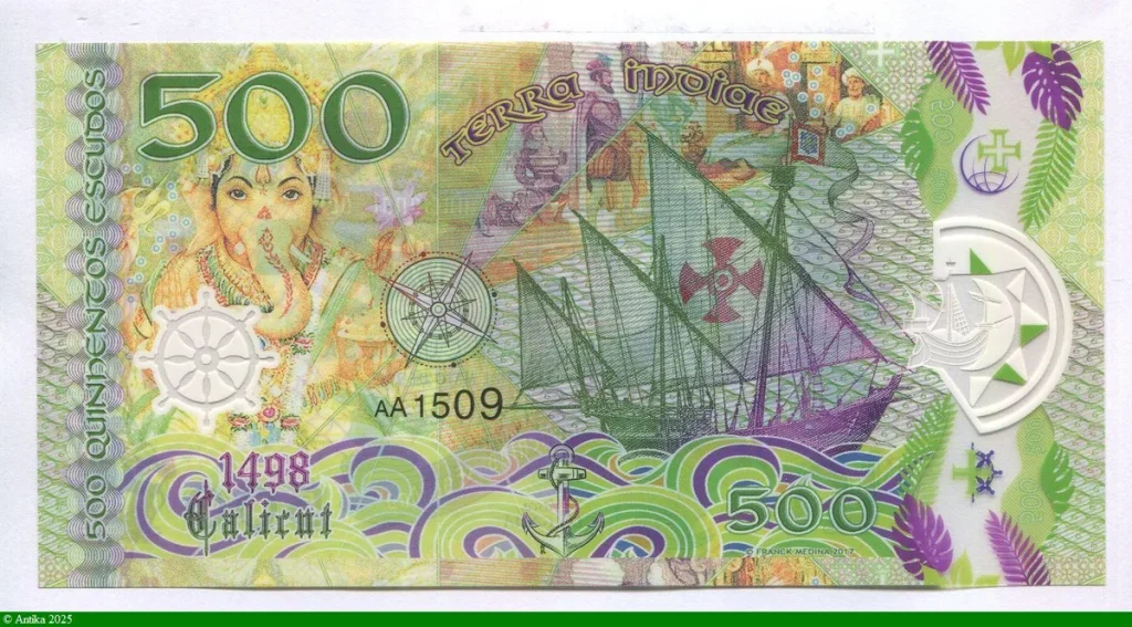 500 Escudos Polymère Billet Fantaisie Vasco de Gama