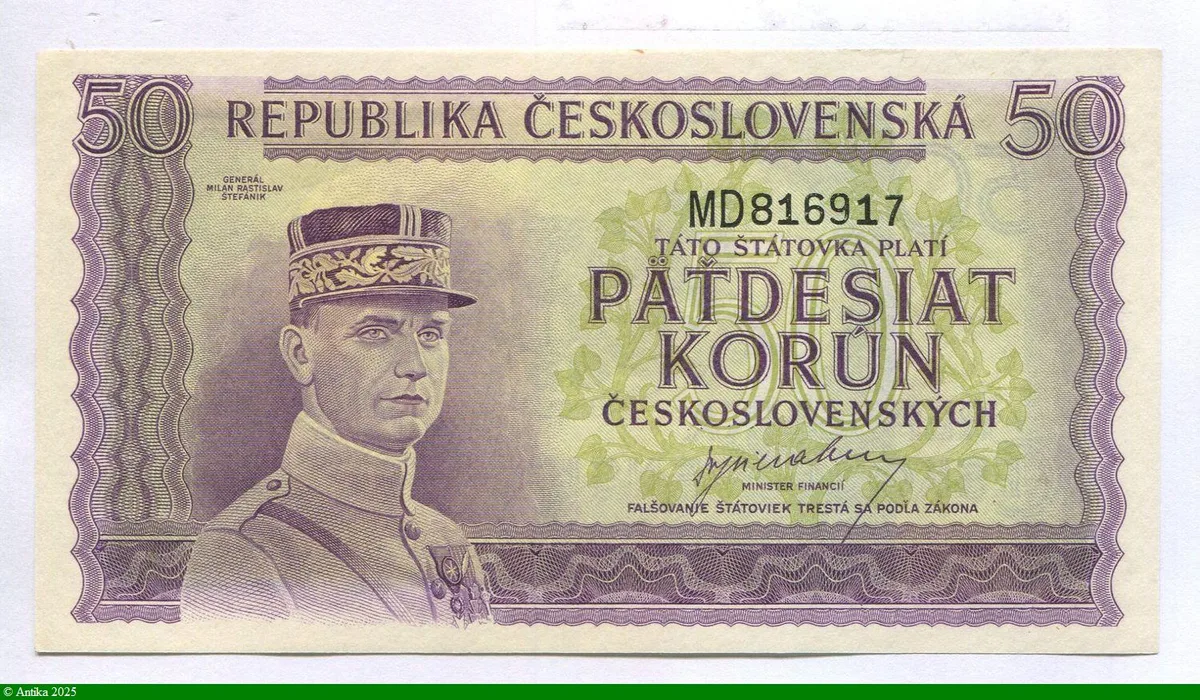 50 Korun Milan R.Stefanik RARETE