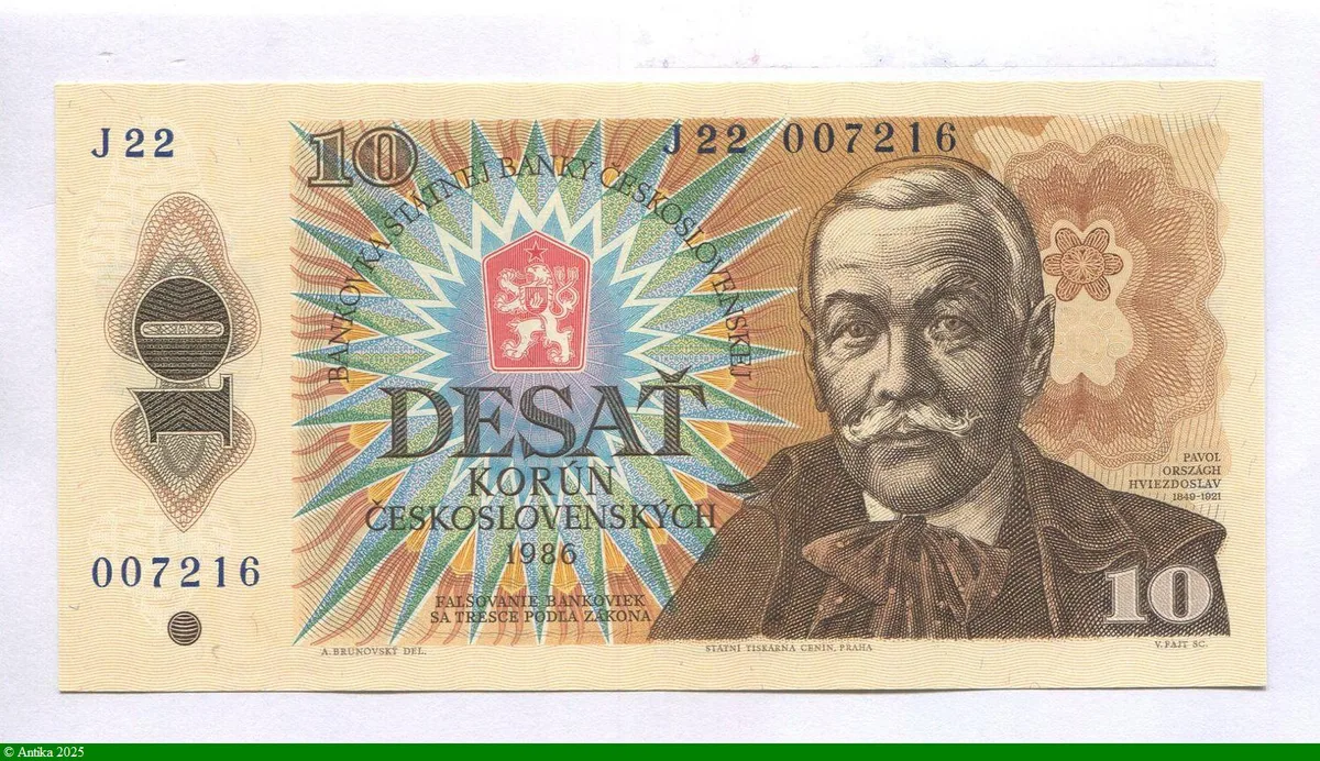 10 Korun Portrait du poète Pavol Országh Hviezdoslav