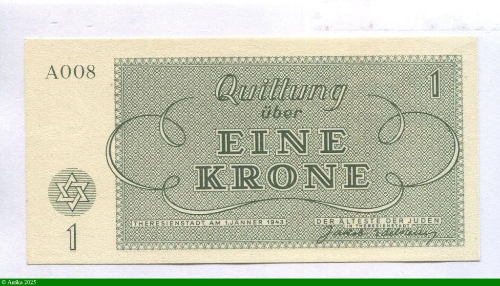 1 Krone Ghetto de Théreisienstadt Occupation Allemande