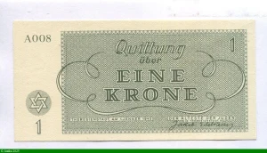 1 Krone Ghetto de Théreisienstadt Occupation Allemande