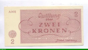 2 Kronen Ghetto de Théreisienstadt Occupation Allemande