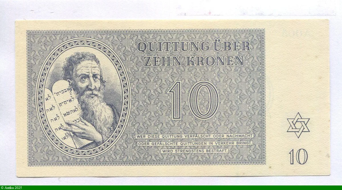 10 Kronen Ghetto de Théreisienstadt Occupation Allemande