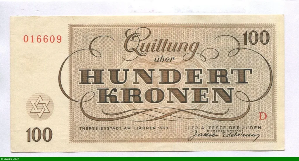 100 Kronen Ghetto de Théreisienstadt Occupation Allemande
