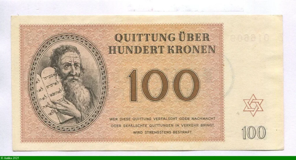 100 Kronen Ghetto de Théreisienstadt Occupation Allemande
