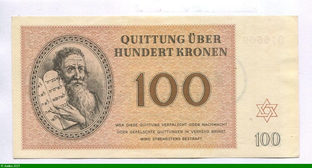 100 Kronen Ghetto de Théreisienstadt Occupation Allemande