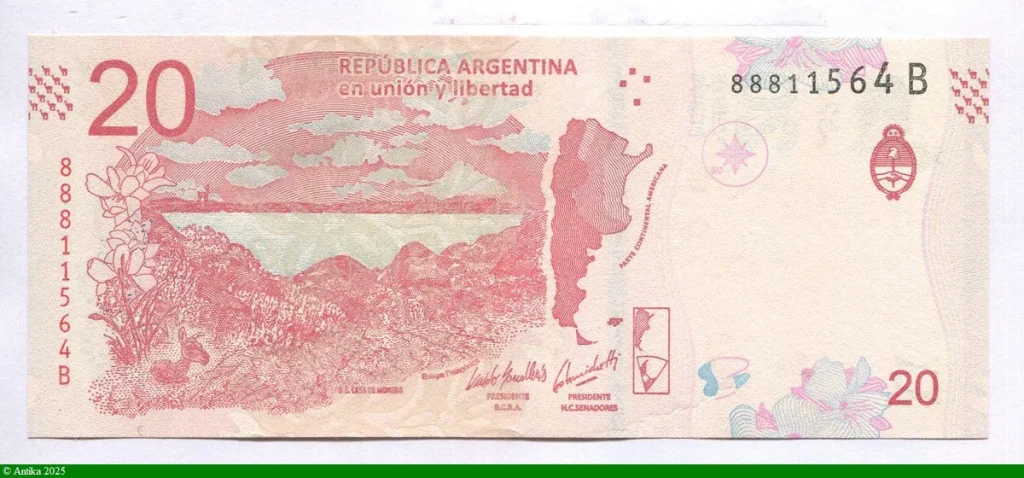 20 Pesos Guanaco & Fleurs Série B * * *